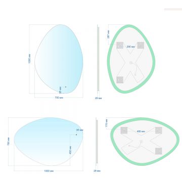 Зеркало Abber (Аббер) Teil AG6502S с подсветкой, бесконтактный выключатель, диммер