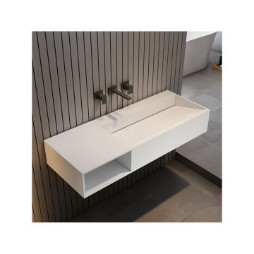 Тумба с раковиной Abber (Аббер) Stein AS2640-1.2 L подвесная, белая матовая