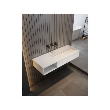 Тумба с раковиной Abber (Аббер) Stein AS2640-1.2 L подвесная, белая матовая