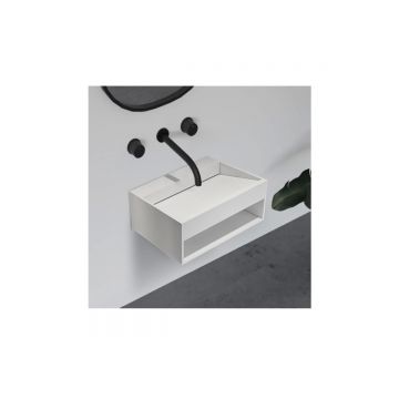 Тумба с раковиной Abber (Аббер) Stein AS2645-0.6 подвесная, белая матовая