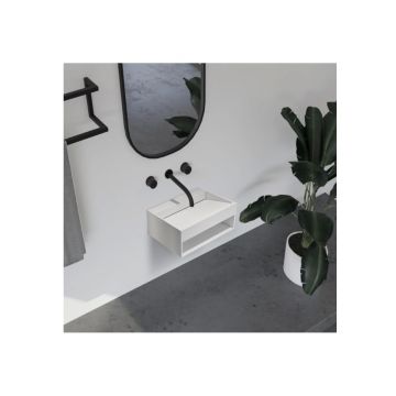 Тумба с раковиной Abber (Аббер) Stein AS2645-0.6 подвесная, белая матовая