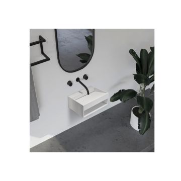 Тумба с раковиной Abber (Аббер) Stein AS2645-0.8 подвесная, белая матовая