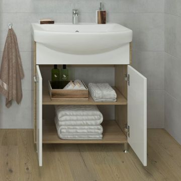 Тумба EvaGold (Еваголд) 0729 Natura 65 79х60х31.5 см, шимо,белвый (EG010460) раковина в комплект не входит