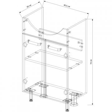 Тумба под раковину EvaGold (Еваголд) Slim 50 84х51.8х43.5 см, белый (EG010083) раковина в комплект не входит