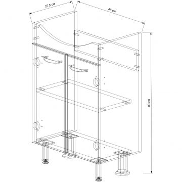 Тумба EvaGold (Еваголд) Ника 50 85х52х43.5 см, белый (EG010085) раковина в комплект не входит