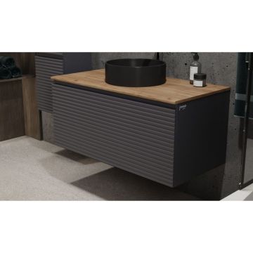 Тумба под раковину Jorno (Жорно) Cossety 100 см подвесная антрацит (без раковины) (Coss.01.100/P/A-DZ/JR)