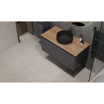 Тумба под раковину Jorno (Жорно) Cossety 100 см подвесная антрацит (без раковины) (Coss.01.100/P/A-DZ/JR)