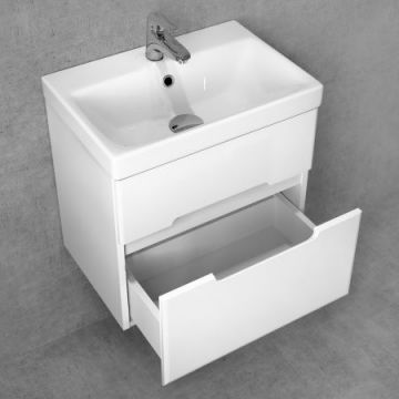 Тумба Jorno (Жорно) Moduo Slim 50 см подвесная белый (без раковины) (Mod.01.50/P/W)