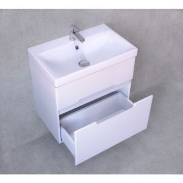 Тумба Jorno (Жорно) Moduo Slim 60 см подвесная белый (без раковины) (Mod.01.60/P/W)