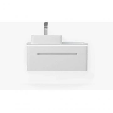 Тумба со Столешницей Led, Jorno (Жорно) Shine 900 мм, Подвесная, Белая