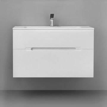 Тумба под раковину Jorno (Жорно) Modul 100 см подвесная белый (без раковины) (Mоl.01.97/P/W)