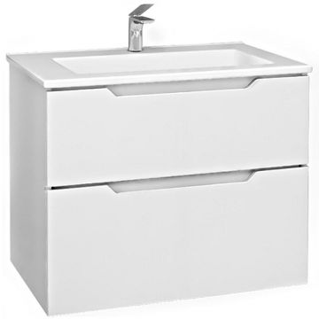 Тумба под раковину Jorno (Жорно) Slide 75 см белый (без раковины) (Sli.01.75/P/W)