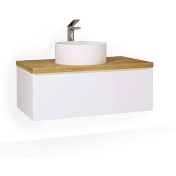 Тумба под раковину Jorno (Жорно) Solis 100 см подвесная белый (без раковины) (SolN.01.100/P/W/JR)