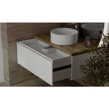 Тумба под раковину Jorno (Жорно) Solis 100 см подвесная белый (без раковины) (SolN.01.100/P/W/JR)