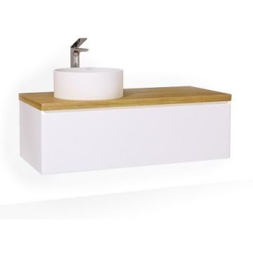 Тумба под раковину Jorno (Жорно) Solis 120 см подвесная белый (без раковины) (SolN.01.120/P/W/JR)