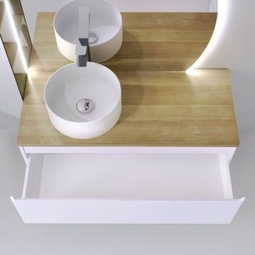 Тумба под раковину Jorno (Жорно) Solis 120 см подвесная белый (без раковины) (SolN.01.120/P/W/JR)