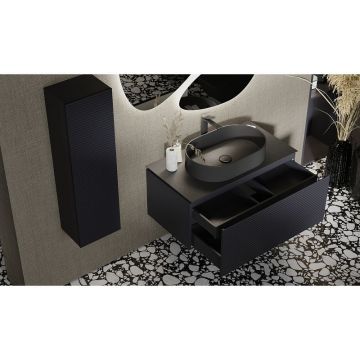 Тумба под раковину Jorno (Жорно) Stone 100 см антрацит (без раковины) (Stn.01.100/P/A/JR)
