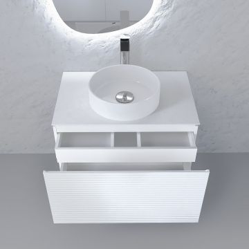 Тумба под раковину Jorno (Жорно) Stone 80 см белый (без раковины) (Stn.01.80/P/W/JR)