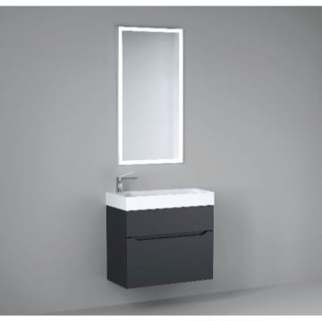 Тумба под раковину Jorno (Жорно) Folk 65 см подвесная антрацит (без раковины) (Folk.01.65/P/A/JR)