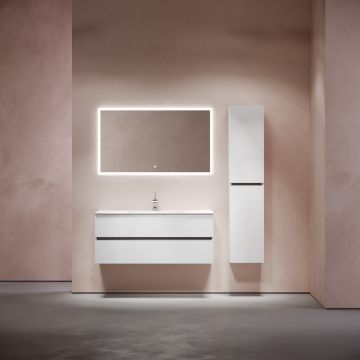 Тумба подвесная Sancos (Санкос) Urban 1190х450х550 мм, c двумя ящиками оснащенными доводчиками, белый глянец, (без раковины) (UR120-1W)