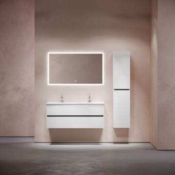 Тумба подвесная Sancos (Санкос) Urban 1190х450х550 мм, c двумя ящиками оснащенными доводчиками, белый глянец, (без раковины) (UR120-2W)