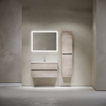 Тумба подвесная Sancos (Санкос) Urban 890х450х550 мм, c двумя ящиками оснащенными доводчиками, дуб галифакс натуральный, (без раковины) (UR90EG)