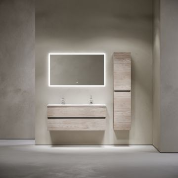 Тумба подвесная Sancos Urban 1190х450х550 мм, c двумя ящиками оснащенными доводчиками, дуб галифакс натуральный, (без раковины) (UR120-2EG)