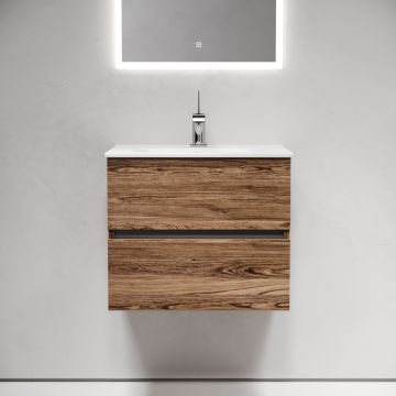 Тумба подвесная Sancos Urban 690х450х550 мм, c двумя ящиками оснащенными доводчиками, дуб чарльстон, (без раковины) (UR60ECH)
