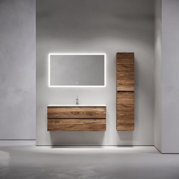 Тумба подвесная Sancos Urban 1190х450х550 мм, c двумя ящиками оснащенными доводчиками, дуб чарльстон, (без раковины) (UR120-1ECH)