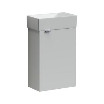 Тумба подвесная Sancos (Санкос) Mini 355х205х500 мм, с распашной дверцей, внутри 1 полка, белый глянец, (без раковины) (MN35WR)