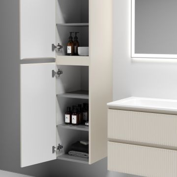 Шкаф-пенал Sancos (Санкос) Snob T подвесной Beige Soft, 350х350х1650 мм, (PSNT35CE)