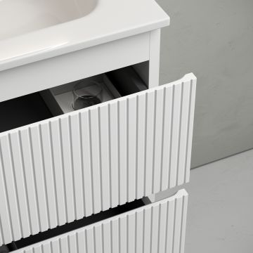 Тумба подвесная Sancos (Санкос) Snob T 1195х445х500 мм, c двумя ящиками оснащенными доводчиками, Bianco, (без раковины) (SNT120W)