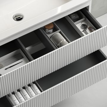 Тумба подвесная Sancos (Санкос) Snob T 1195х445х500 мм, c двумя ящиками оснащенными доводчиками, Bianco, (без раковины) (SNT120W)