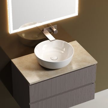 Тумба подвесная Sancos Snob T 790х445х500 мм, c двумя ящиками оснащенными доводчиками, Doha Soft, (без раковины) (SNT80SM)