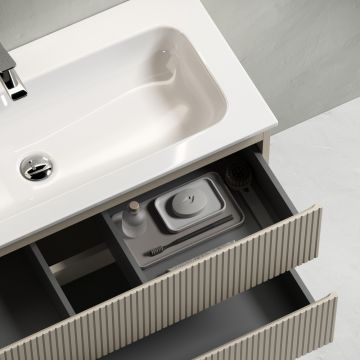 Тумба подвесная Sancos (Санкос) Snob T 590х445х500 мм, c двумя ящиками оснащенными доводчиками, Beige Soft, (без раковины) (SNT60CE)