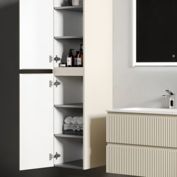 Шкаф-пенал Sancos (Санкос) Snob R подвесной Beige Soft, 350х350х1650 мм, (PSNR35CE)