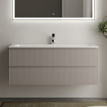 Тумба подвесная Sancos Snob R 1195х445х500 мм, c двумя ящиками оснащенными доводчиками, Doha Soft, (без раковины) (SNR120SM)