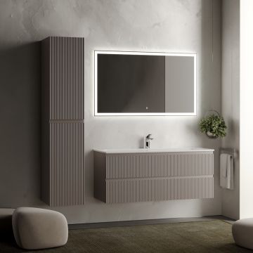 Тумба подвесная Sancos Snob R 1195х445х500 мм, c двумя ящиками оснащенными доводчиками, Doha Soft, (без раковины) (SNR120SM)