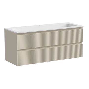 Тумба подвесная Sancos Snob R 1195х445х500 мм, c двумя ящиками оснащенными доводчиками, Beige Soft, (без раковины) (SNR120CE)