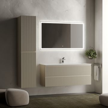 Тумба подвесная Sancos Snob R 1195х445х500 мм, c двумя ящиками оснащенными доводчиками, Beige Soft, (без раковины) (SNR120CE)