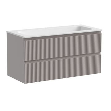 Тумба подвесная Sancos (Санкос) Snob R 995х445х500 мм, c двумя ящиками оснащенными доводчиками, Doha Soft, (без раковины) (SNR100SM)