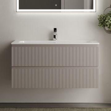 Тумба подвесная Sancos (Санкос) Snob R 995х445х500 мм, c двумя ящиками оснащенными доводчиками, Doha Soft, (без раковины) (SNR100SM)