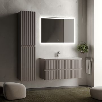 Тумба подвесная Sancos (Санкос) Snob R 995х445х500 мм, c двумя ящиками оснащенными доводчиками, Doha Soft, (без раковины) (SNR100SM)