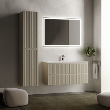 Тумба подвесная Sancos (Санкос) Snob R 995х445х500 мм, c двумя ящиками оснащенными доводчиками, Beige Soft, (без раковины) (SNR100CE)