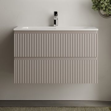 Тумба подвесная Sancos Snob R 790х445х500 мм, c двумя ящиками оснащенными доводчиками, Doha Soft, (без раковины) (SNR80SM)