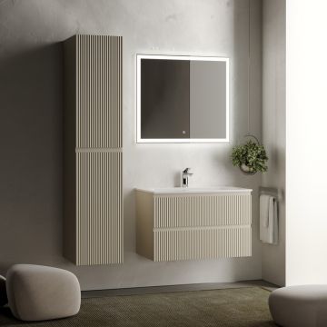 Тумба подвесная Sancos (Санкос) Snob R 790х445х500 мм, c двумя ящиками оснащенными доводчиками, Beige Soft, (без раковины) (SNR80CE)