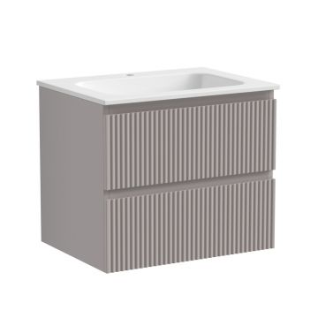 Тумба подвесная Sancos (Санкос) Snob R 590х445х500 мм, c двумя ящиками оснащенными доводчиками, Doha Soft, (без раковины) (SNR60SM)