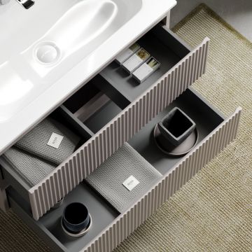 Тумба подвесная Sancos (Санкос) Snob R 590х445х500 мм, c двумя ящиками оснащенными доводчиками, Doha Soft, (без раковины) (SNR60SM)