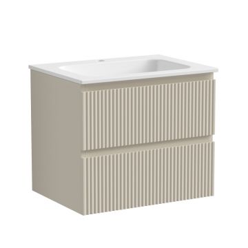 Тумба подвесная Sancos Snob R 590х445х500 мм, c двумя ящиками оснащенными доводчиками, Beige Soft, (без раковины) (SNR60CE)