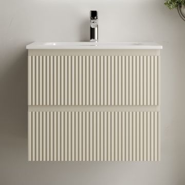 Тумба подвесная Sancos Snob R 590х445х500 мм, c двумя ящиками оснащенными доводчиками, Beige Soft, (без раковины) (SNR60CE)